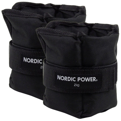 Ankelvægte 2 Kg. I sæt, Sort Oxford, 2 Stk - NORDIC POWER