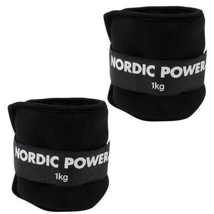 Ankelvægte 1 Kg. I sæt, Sort Neopren, 2 Stk - NORDIC POWER