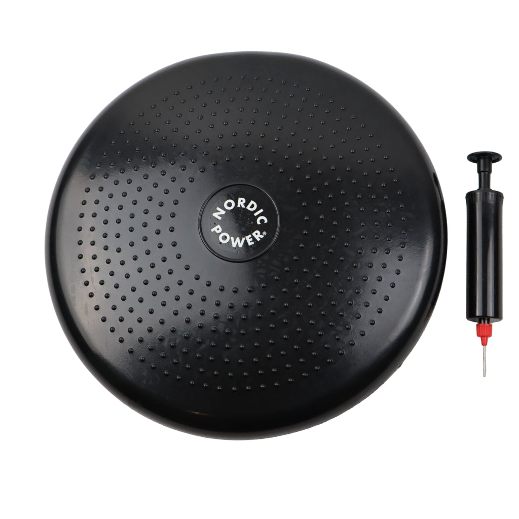 Balancepude - Massagepude Sort Med Pumpe - NORDIC POWER