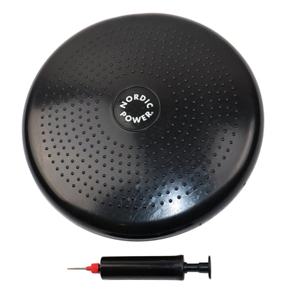 Balancepude - Massagepude Sort Med Pumpe - NORDIC POWER
