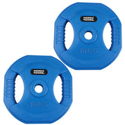 2 Stk. Bodypump Vægtskiver 10 kg. Blå, PRO, Ø30 mm - NORDIC POWER