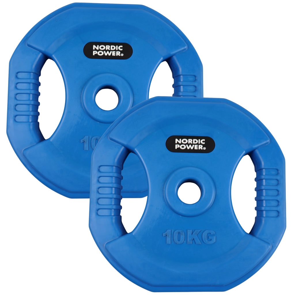 Bodypump Vægtskive 10 kg. Blå, PRO - NORDIC POWER - 1 Stk - Ø30 mm.