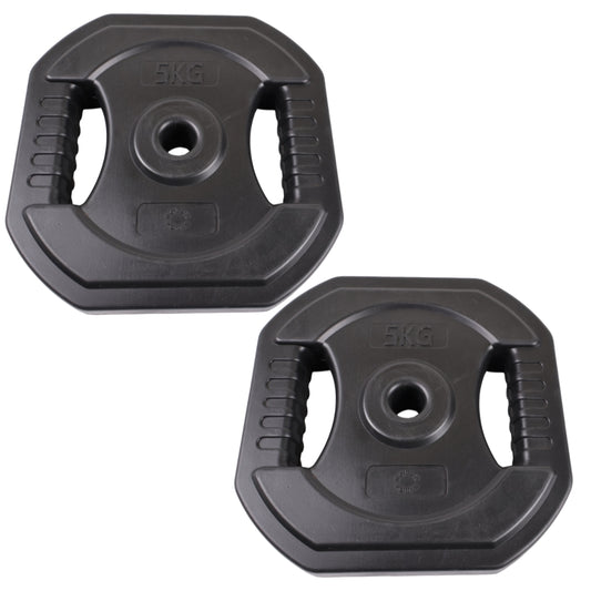 2 Stk. Bodypump Vægtskive 5 Kg. SORT - NORDIC POWER - Ø25 mm