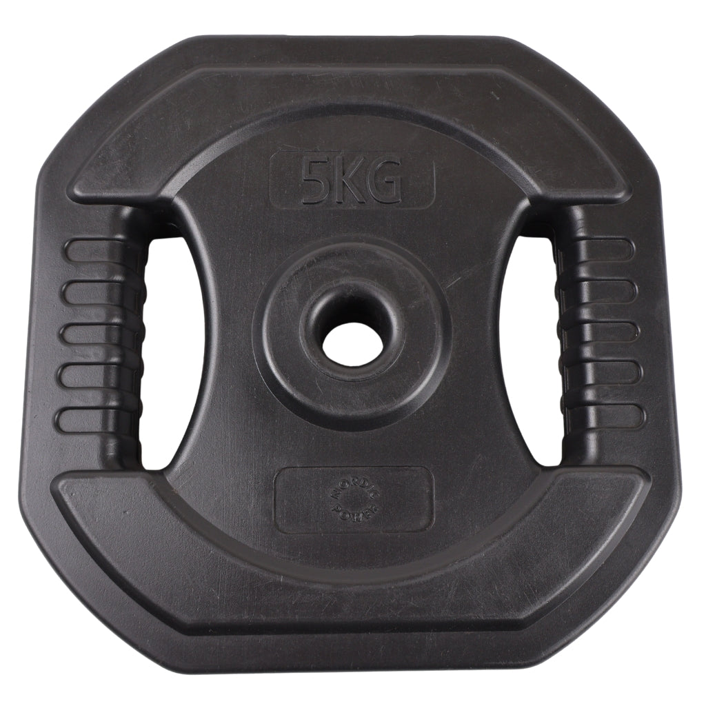 2 Stk. Bodypump Vægtskive 5 Kg. SORT - NORDIC POWER - Ø25 mm