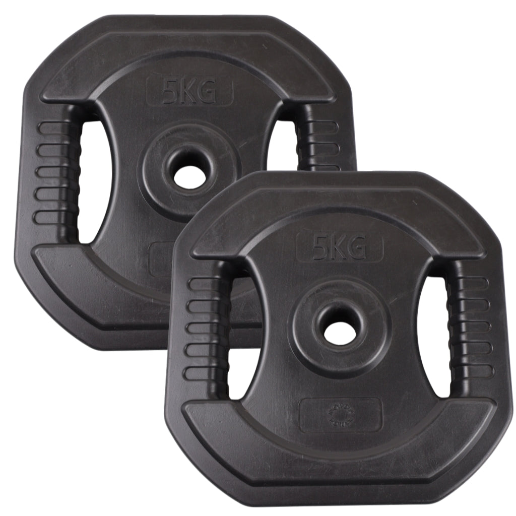 2 Stk. Bodypump Vægtskive 5 Kg. SORT - NORDIC POWER - Ø25 mm