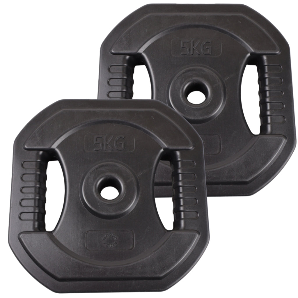 2 Stk. Bodypump Vægtskive 5 Kg. SORT - NORDIC POWER - Ø25 mm