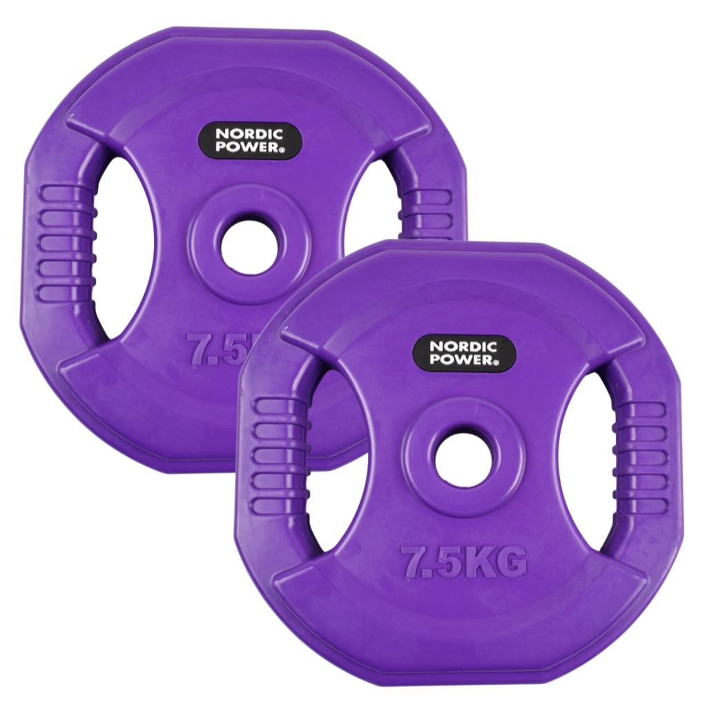 2 Stk. Bodypump Vægtskiver 7,5 Kg. Lilla PRO, Ø30 mm - NORDIC POWER