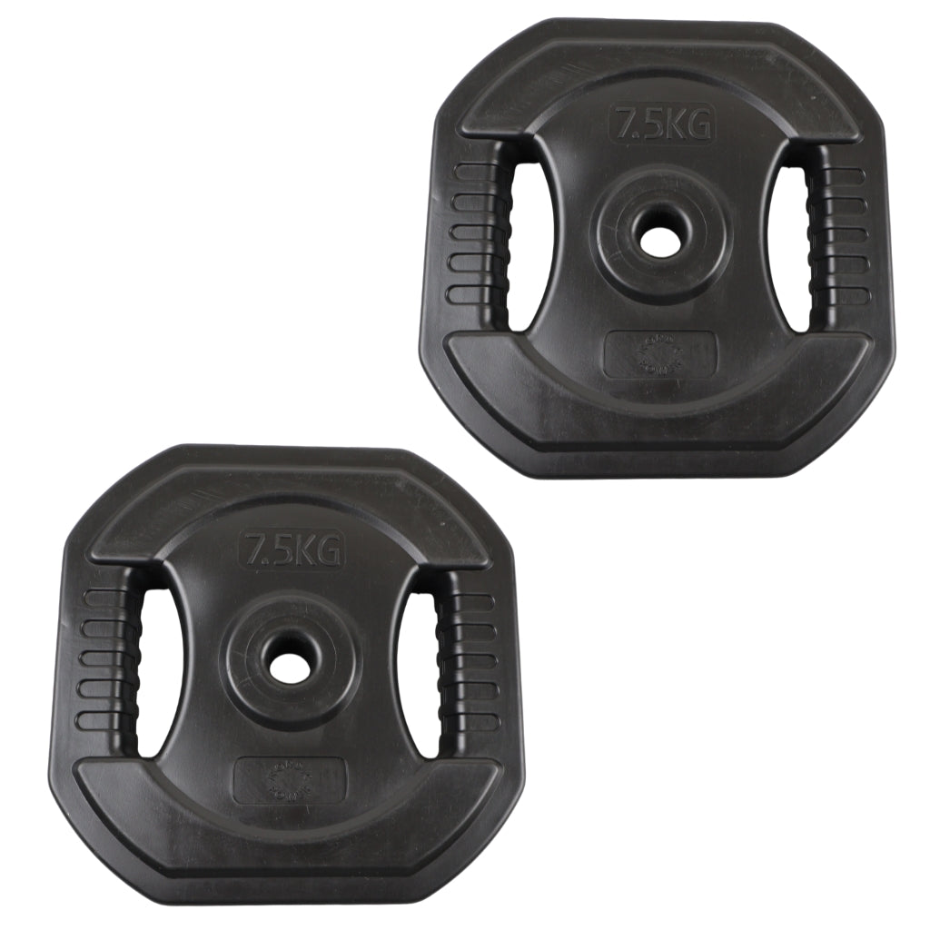 2 Stk. Bodypump Vægtskiver 7.5 Kg. SORTE, Ø25 mm - NORDIC POWER
