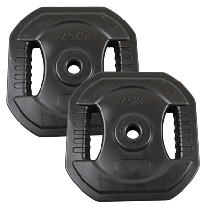 2 Stk. Bodypump Vægtskiver 7.5 Kg. SORTE, Ø25 mm - NORDIC POWER