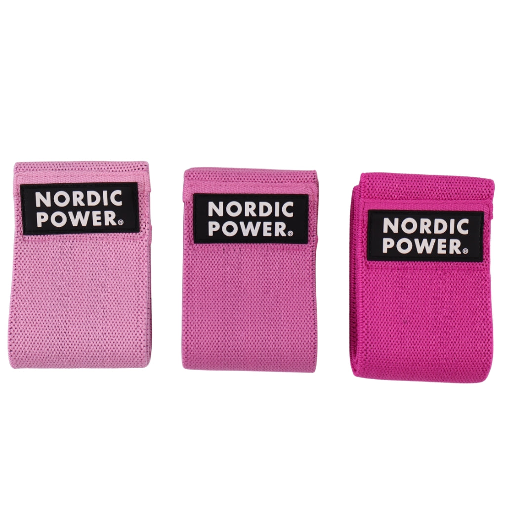 BOOTY BANDS 3 PK, LYSERØD, ROSA, PINK - NORDIC POWER