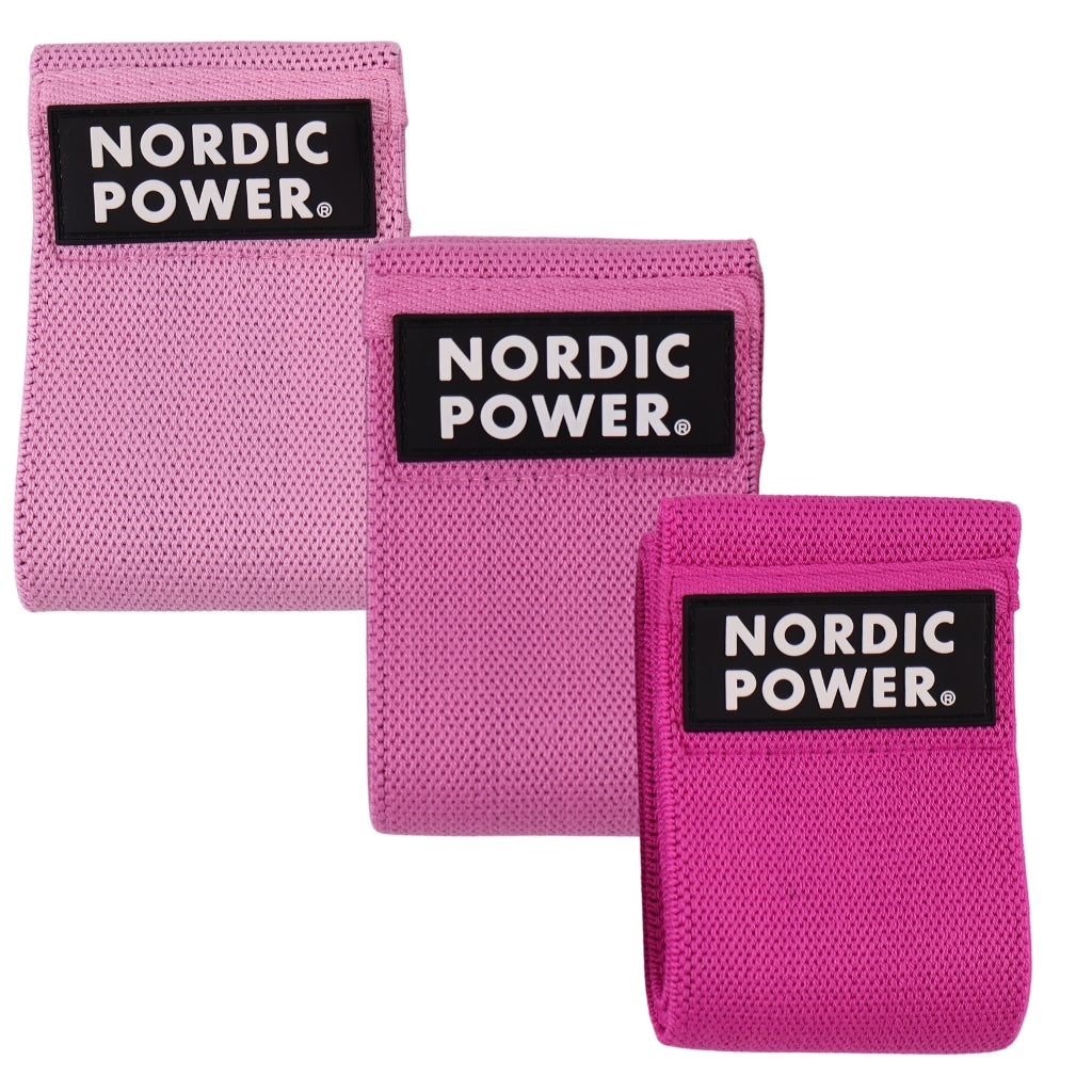 BOOTY BANDS 3 PK, LYSERØD, ROSA, PINK - NORDIC POWER