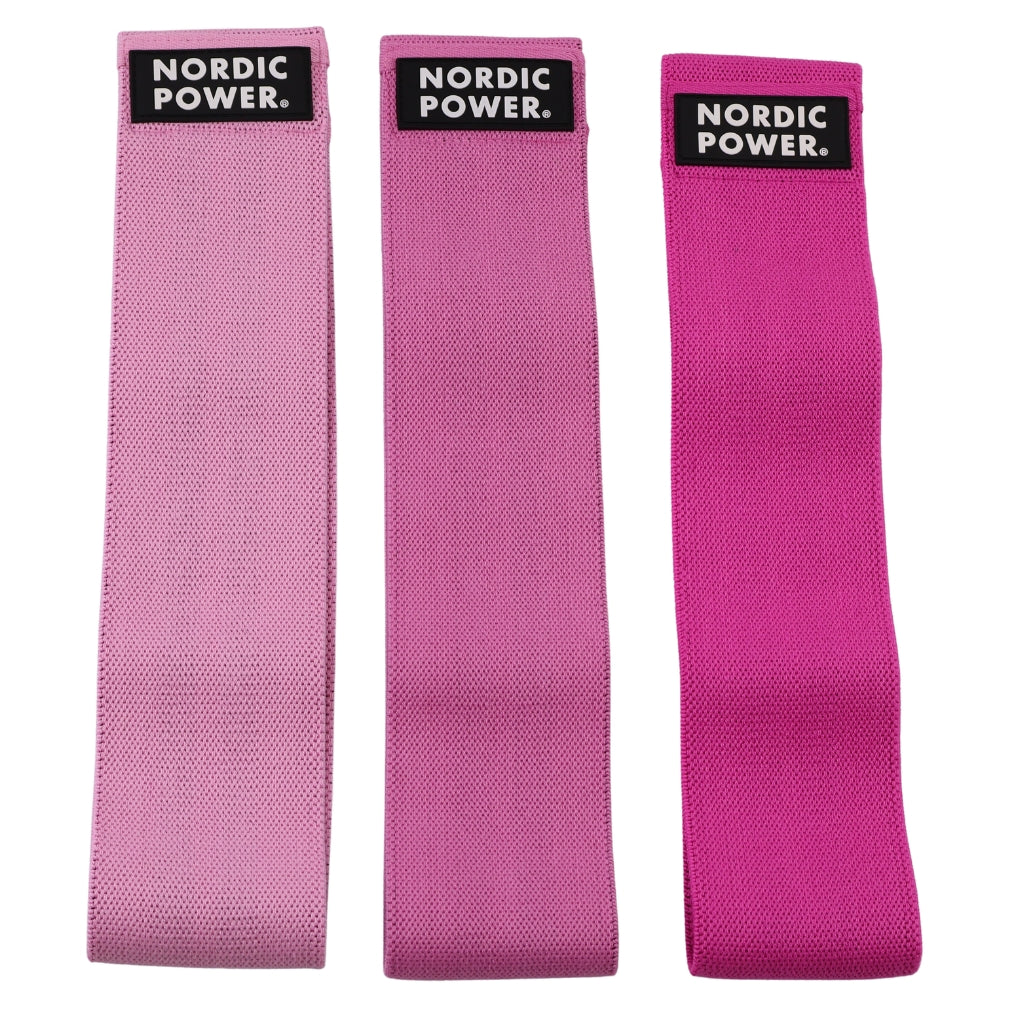 BOOTY BANDS 3 PK, LYSERØD, ROSA, PINK - NORDIC POWER