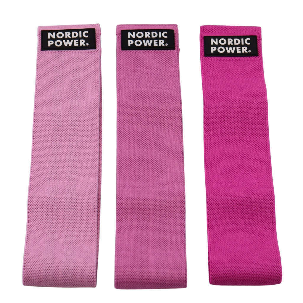 BOOTY BANDS 3 PK, LYSERØD, ROSA, PINK - NORDIC POWER