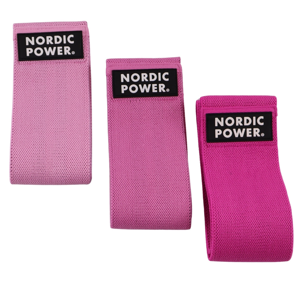 BOOTY BANDS 3 PK, LYSERØD, ROSA, PINK - NORDIC POWER