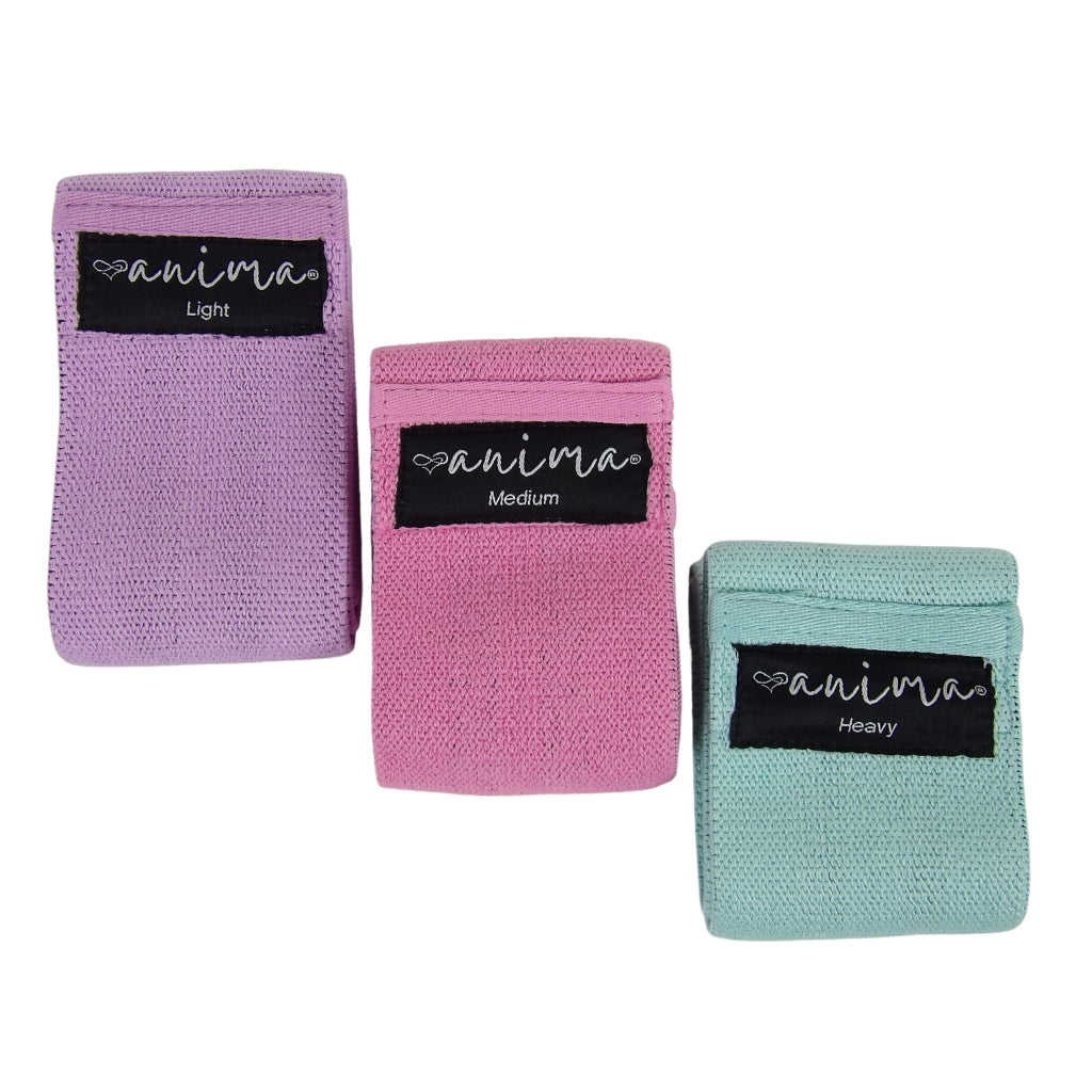 BOOTY BAND 3 PK, LILLA, PINK, GRØN - ANIMA