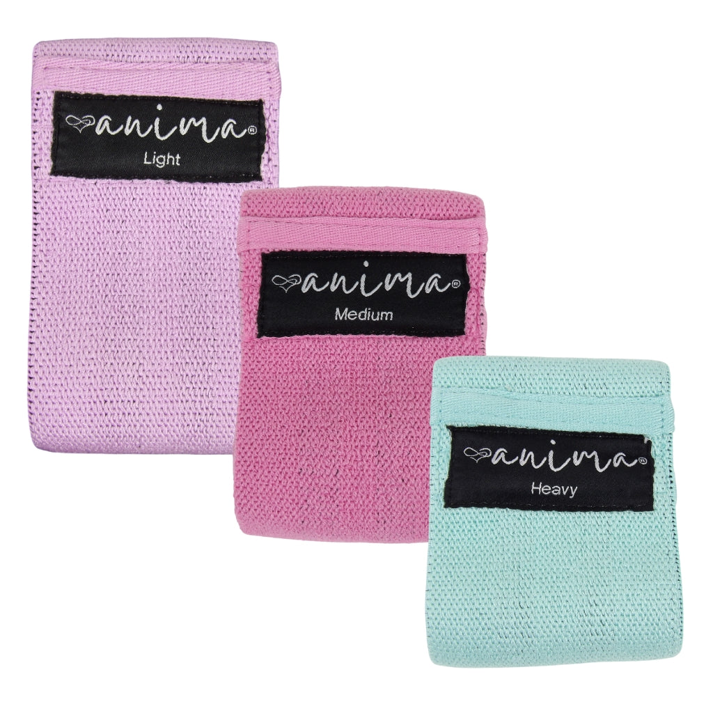 BOOTY BAND 3 PK, LILLA, PINK, GRØN - ANIMA