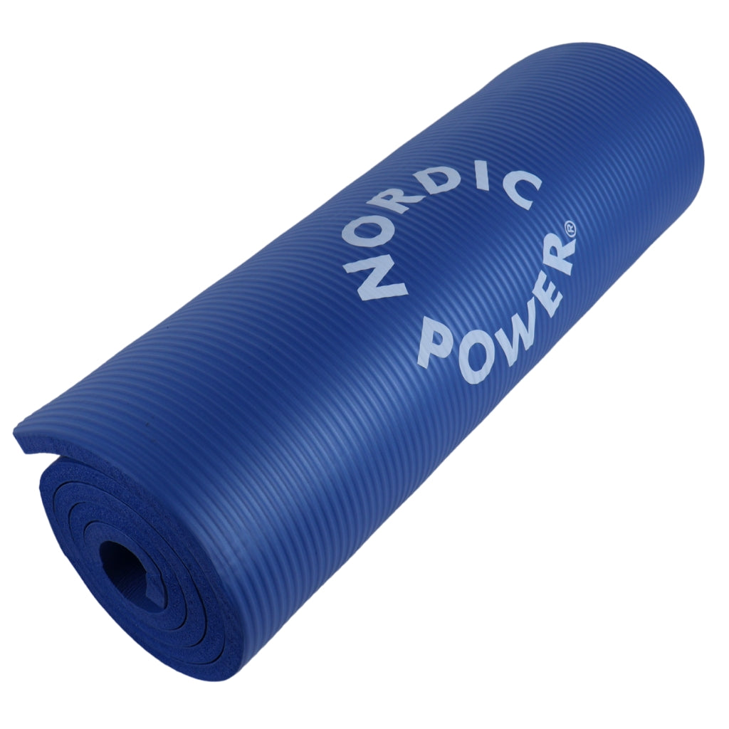 Træningsmåtte Blå 1.5 cm Tyk - NORDIC POWER - TILBUD