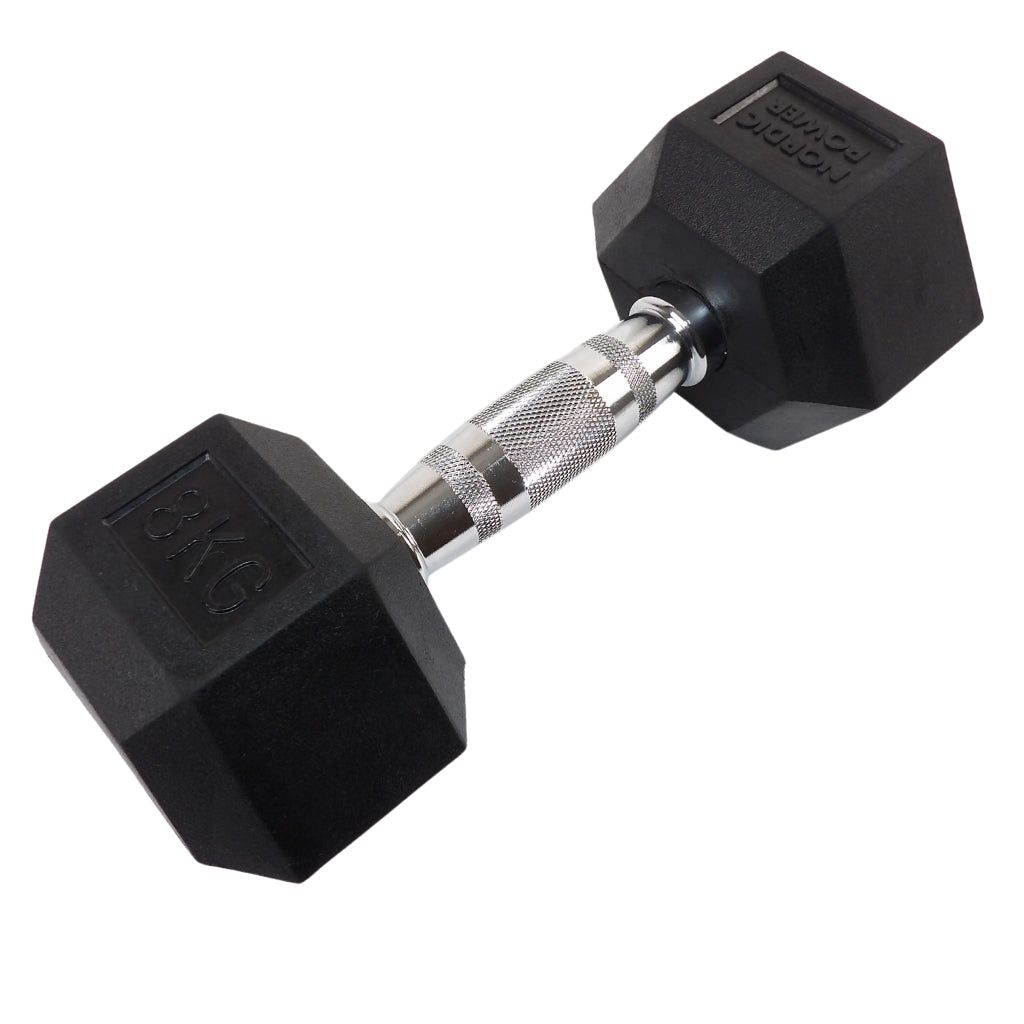 2 x 8 Kg. Hexagon Håndvægte - NORDIC POWER