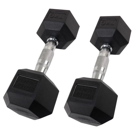 2 x 7 Kg. Hexagon Håndvægte - NORDIC POWER