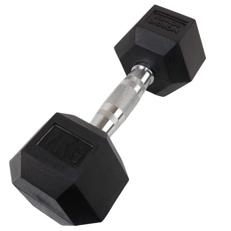 2 x 7 Kg. Hexagon Håndvægte - NORDIC POWER