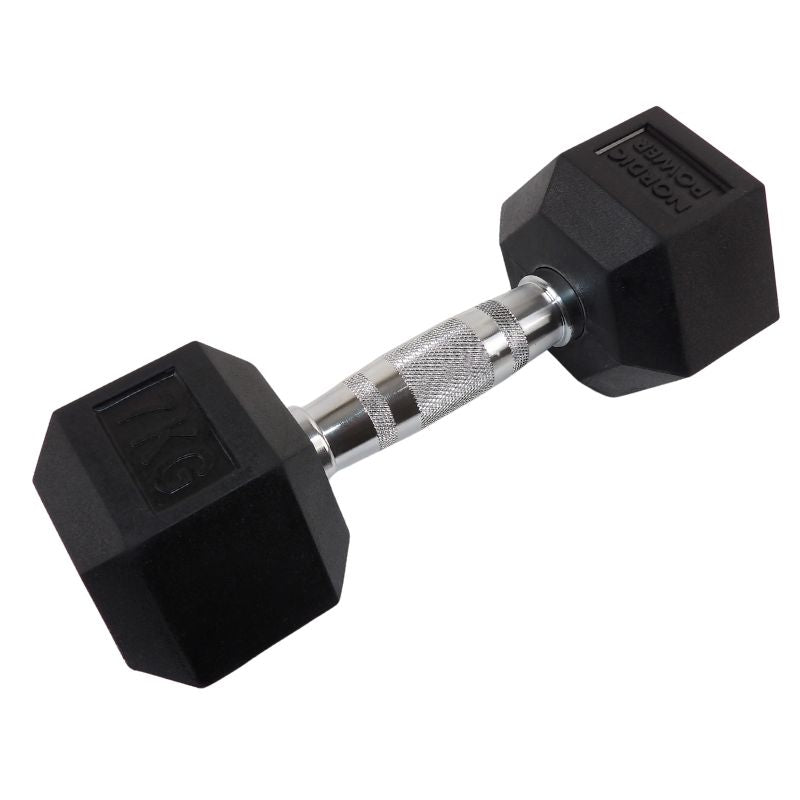 2 x 7 Kg. Hexagon Håndvægte - NORDIC POWER