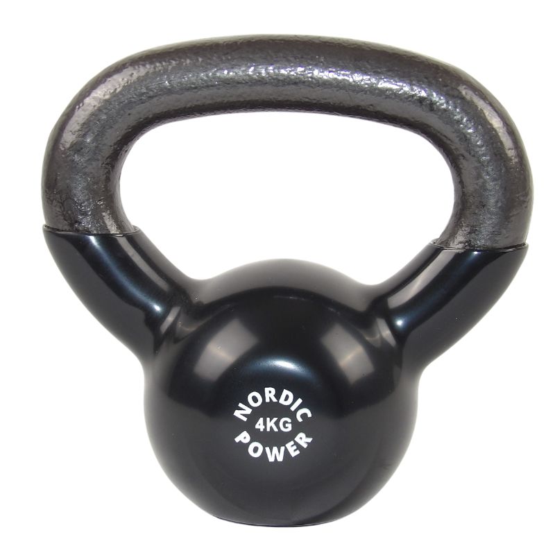 Kettlebell 4 kg, Sort jern med Vinyl - NORDIC POWER, Køb Billigst her - Maxis.dk