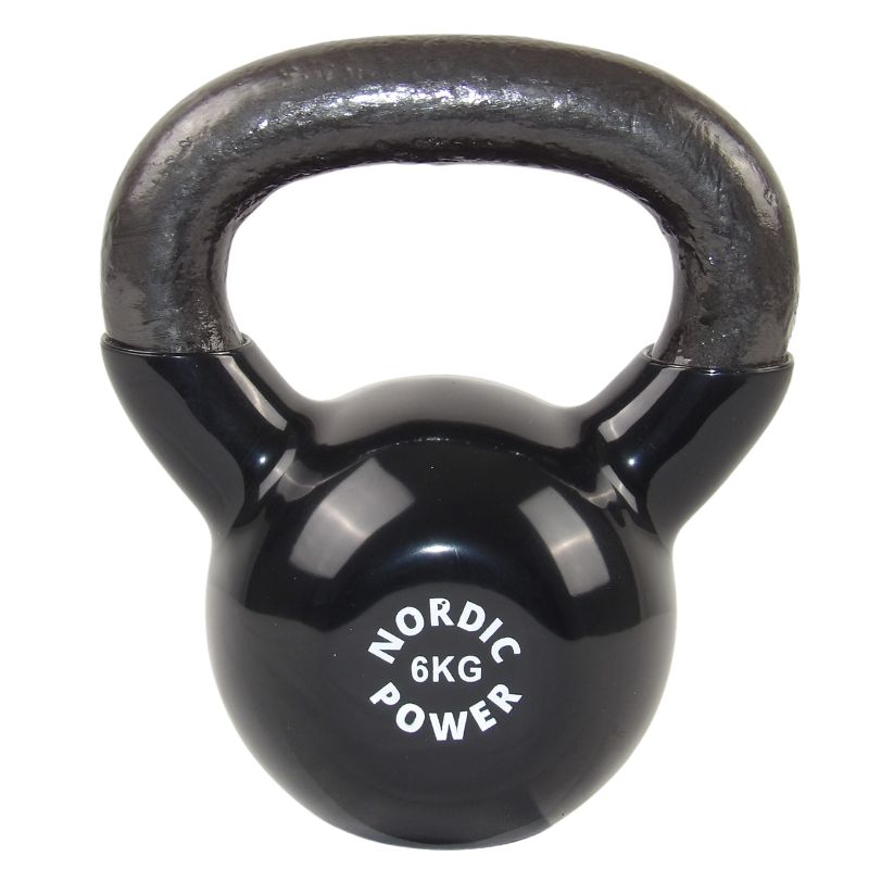 Kettlebell 6 kg, Sort jern med Vinyl - NORDIC POWER, Køb Billigst her - Maxis.dk