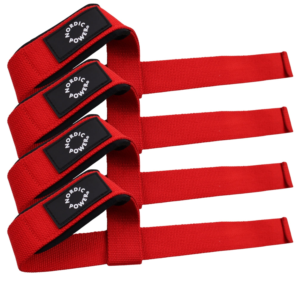 2 Sæt Lifting Straps i Rød - NORDIC POWER