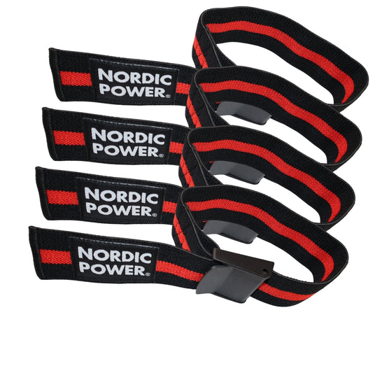 Okklusionsbånd i sæt, Arme og Ben, Sorte / Røde - NORDIC POWER