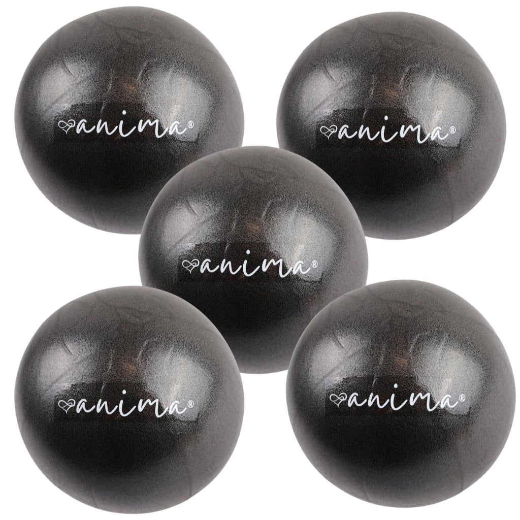 5 Stk. Pilates Bolde Sorte, 25 Cm - ANIMA