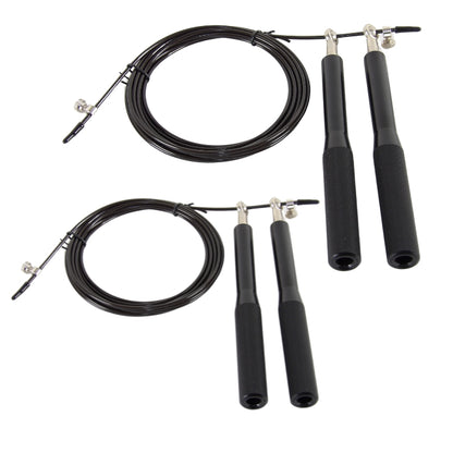 2 Stk. Speedrope Pro Sort Aluminium Greb - Tilbud