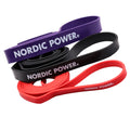 Strength Band 3 Pk. Rød, Sort, Lilla i Latex - NORDIC POWER - DEMO