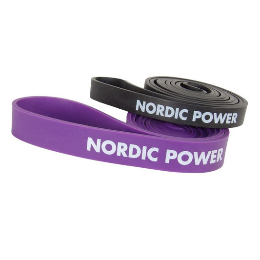 2 Pk. Strength Band, Sort og Lilla, NORDIC POWER - TILBUD