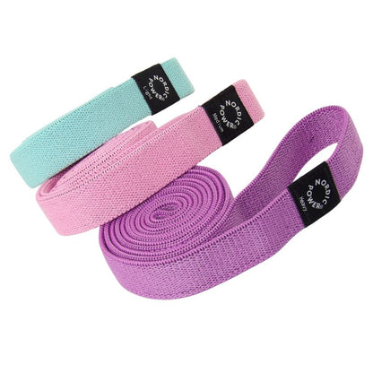 Strength Bands 3 pk. Lilla, Lyserød, Tyrkis - NORDIC POWER