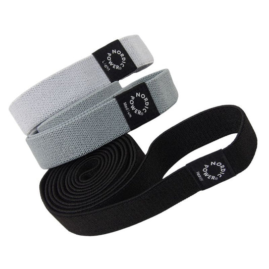 Strength Bands 3 pak Stof, Sort, Grå, Lysegrå - NORDIC POWER