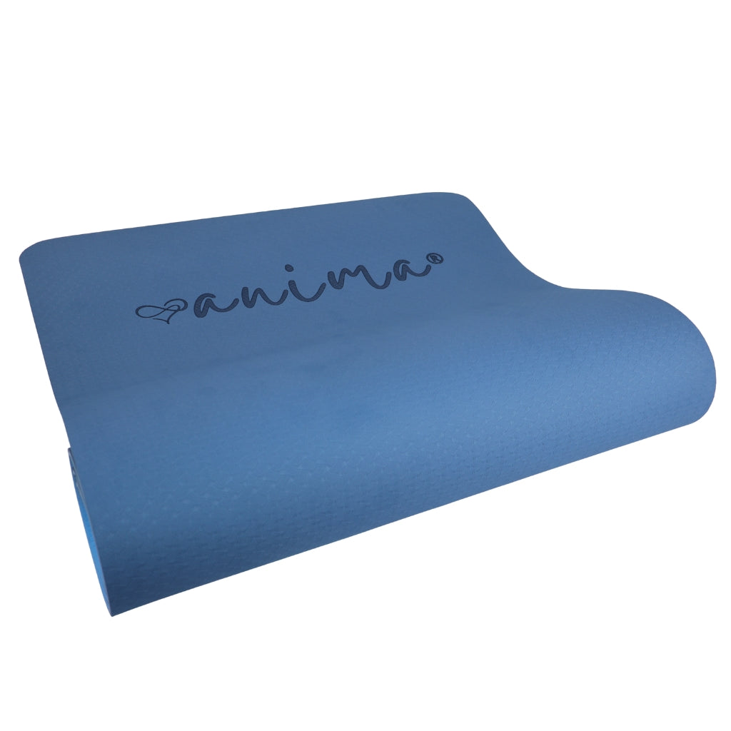Yogamåtte TPE, Mørkeblå / Lyseblå 6 mm - ANIMA