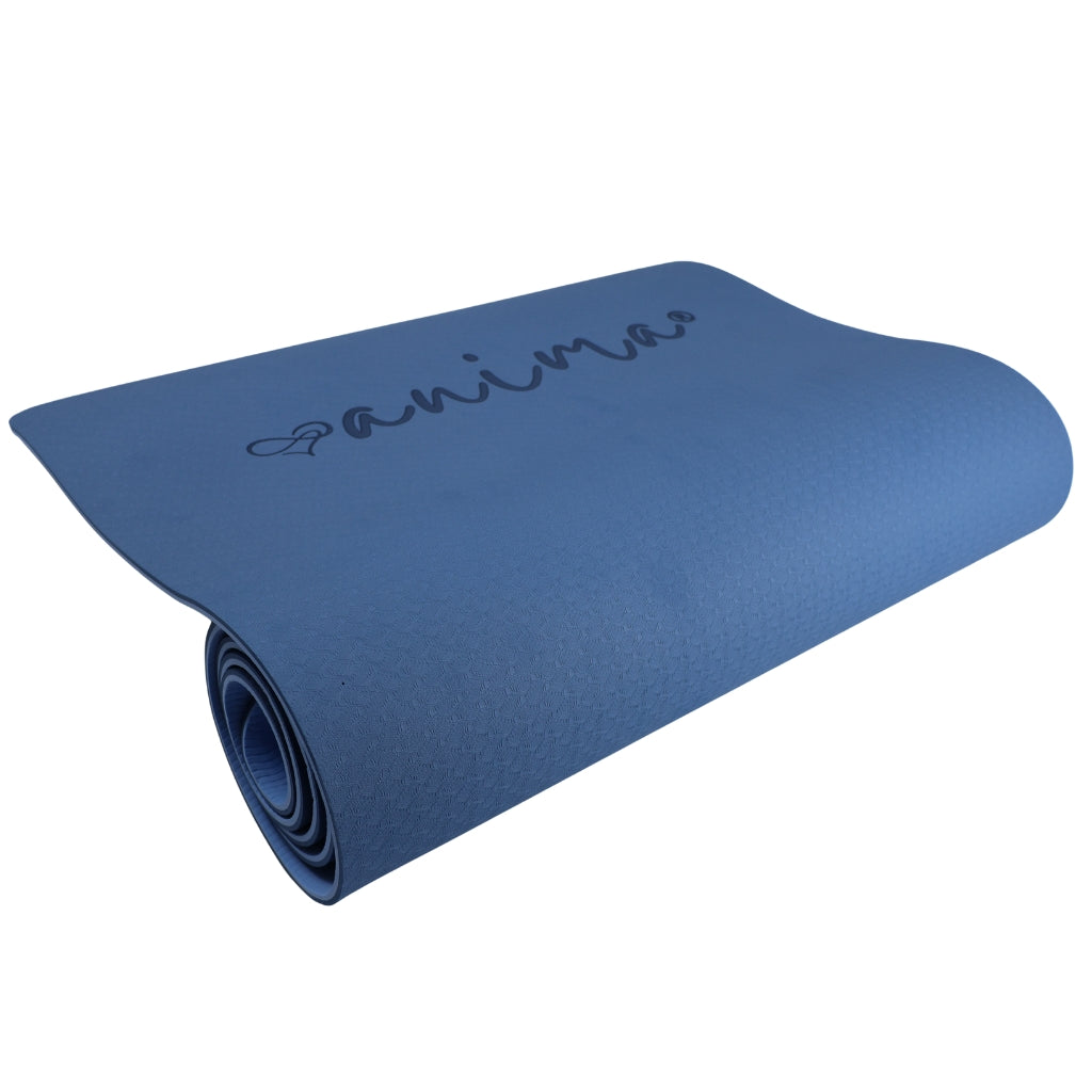 Yogamåtte TPE, Mørkeblå / Lyseblå 6 mm - ANIMA