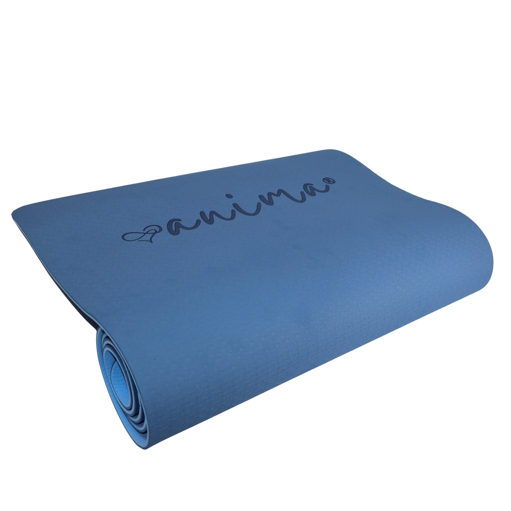 Yogamåtte TPE, Mørkeblå / Lyseblå 6 mm - ANIMA