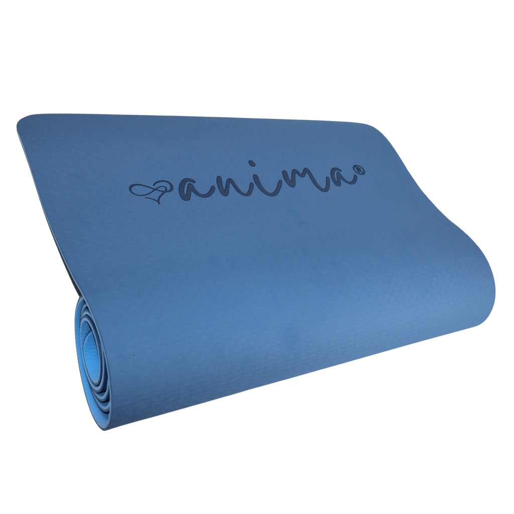 Yogamåtte TPE, Mørkeblå / Lyseblå 6 mm - ANIMA