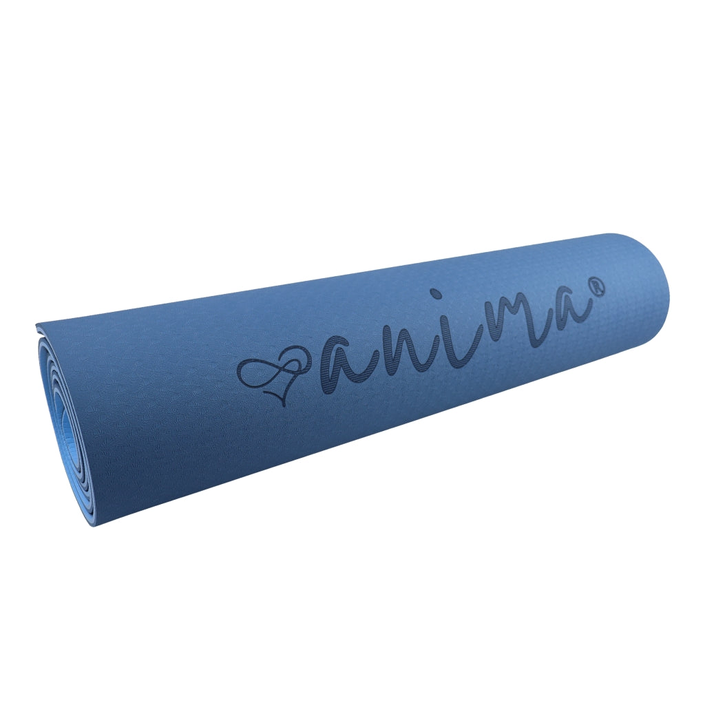 Yogamåtte TPE, Mørkeblå / Lyseblå 6 mm - ANIMA