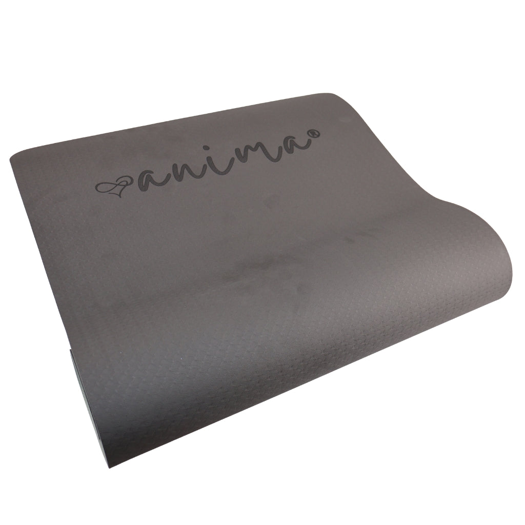Yogamåtte TPE, Sort / Grå 6 mm - ANIMA