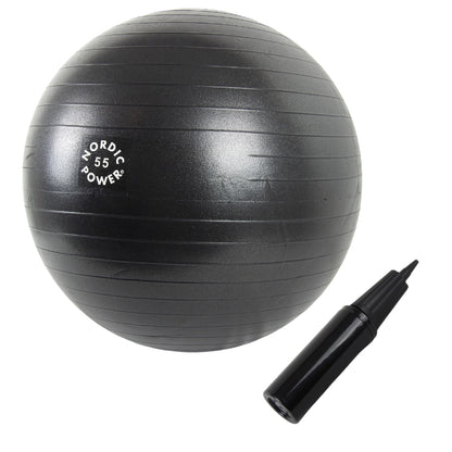 Træningsbold 55 cm Sort, Inkl. Pumpe - NORDIC POWER