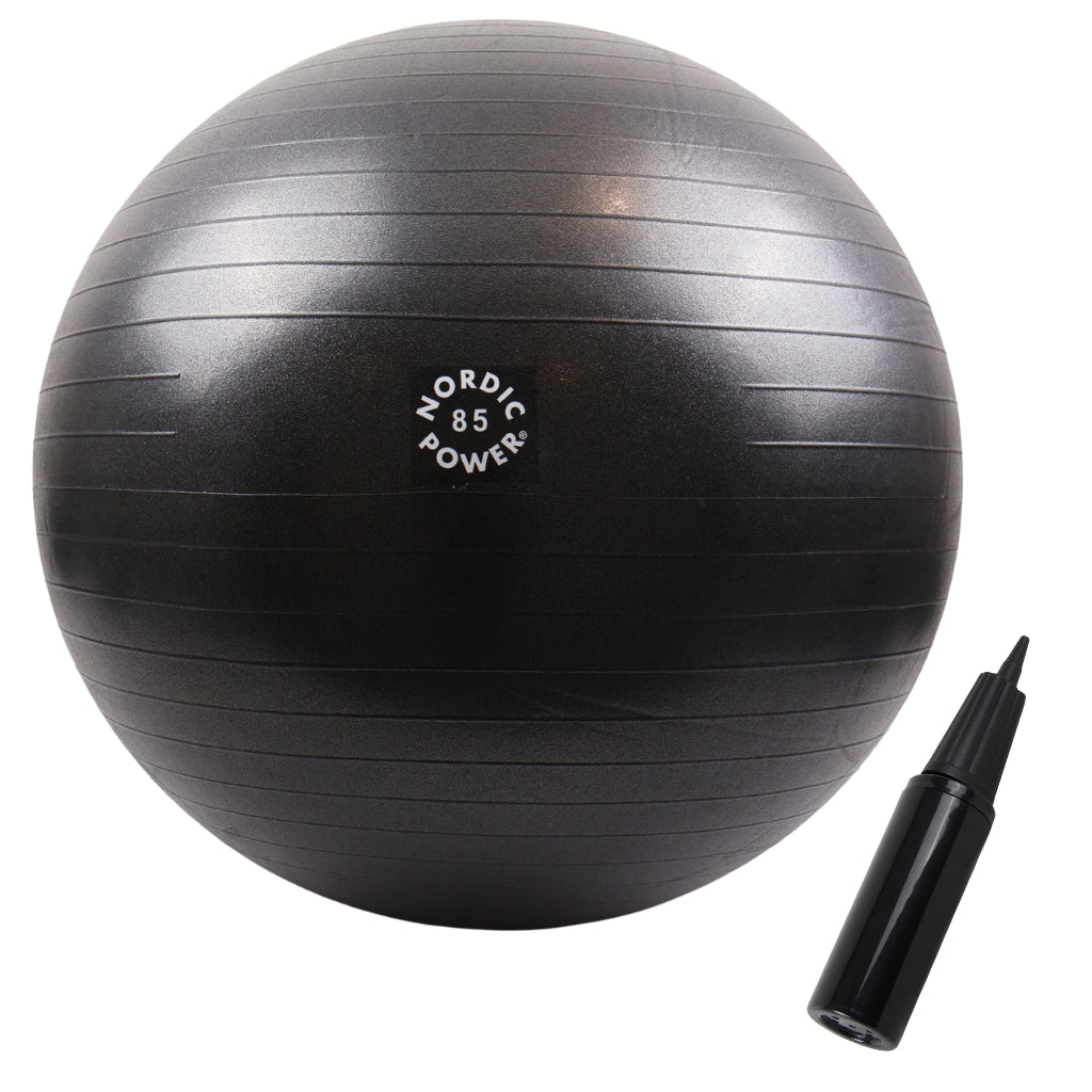 Træningsbold 85 cm Sort, inkl. Pumpe - NORDIC POWER