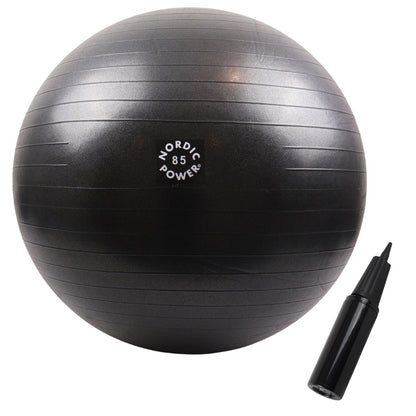 Træningsbold 85 cm Sort, inkl. Pumpe - NORDIC POWER