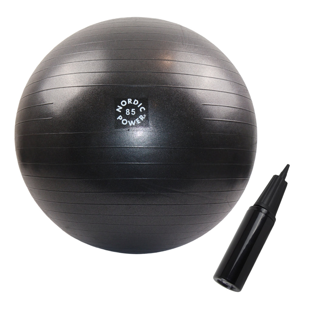 Træningsbold 85 cm Sort, inkl. Pumpe - NORDIC POWER