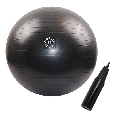 Træningsbold 85 cm Sort, inkl. Pumpe - NORDIC POWER