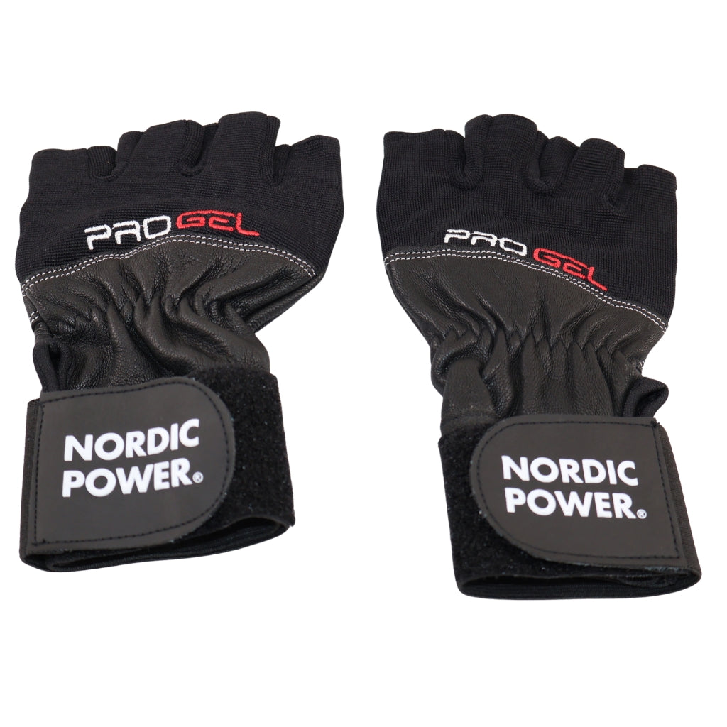 Træningshandsker, Læder og håndledsstøtte, Medium - NORDIC POWER