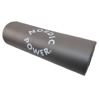 Træningsmåtte Grå 1.5 cm Tyk, med pose - NORDIC POWER