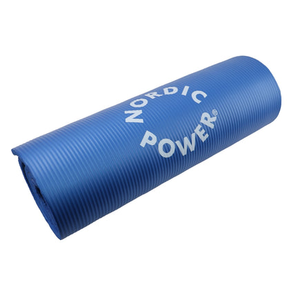 Træningsmåtte Blå 1.5 cm Tyk, med pose - NORDIC POWER