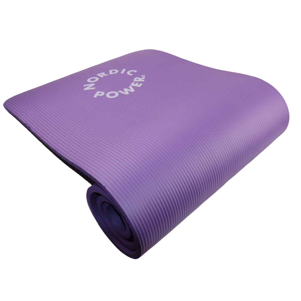 Træningsmåtte Lilla 1.5 cm Tyk, med pose - NORDIC POWER